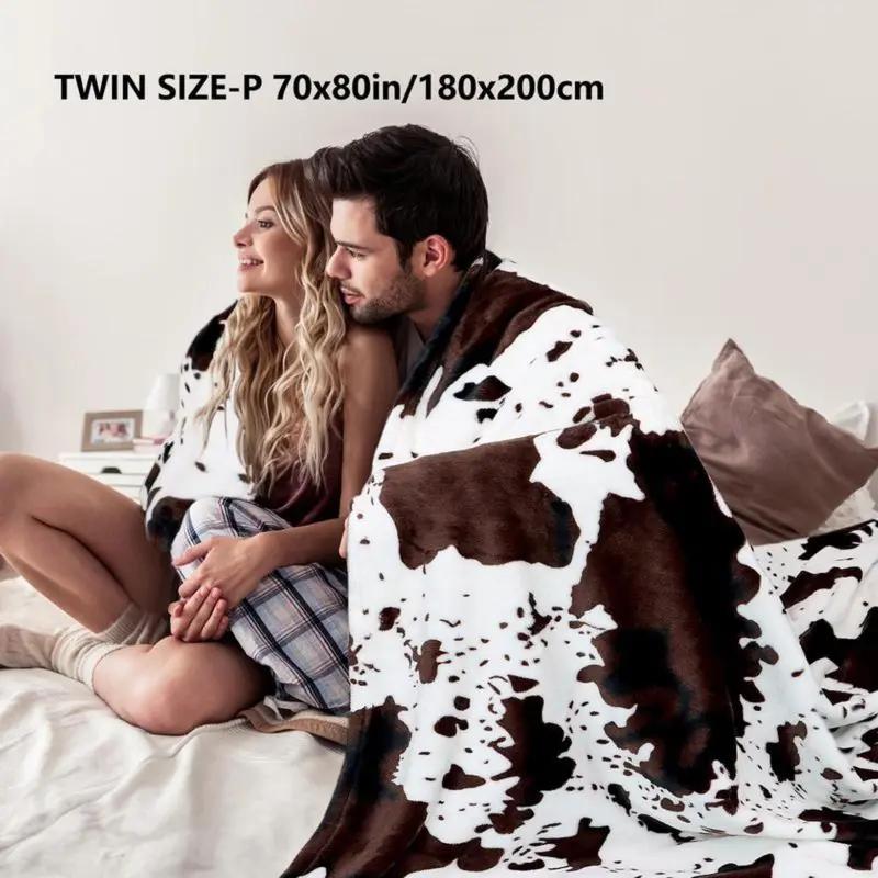 Soft Funny Throw Blanket Cow Print Flannel Blanket,Warm,All Season Breathable Comfortable Blanket,Comfy Bedding For Valentine'S Day Decor,Napping Blankets For Home Office Sofa,Bed,Travel,Camping,Car,Gift For Her