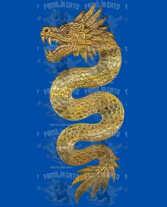 Golden Kukulcan Mexico DTF Transfer