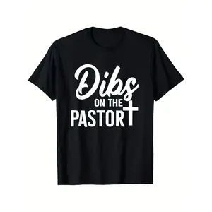 Dibs on The Preacher Funny Pastor Wife Girlfriend T-Shirt - Unisex 100% Cotton Streetwear Tee with Slight Stretch, Regular Fit Round Neck, All-Season Casual Wear, Machine Washable, Sizes S-XXXL, Unisex Clothing | Casual Round Neck | 100% Cotton Tee