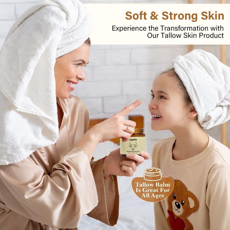 Lopeie Organic Grass-Fed Beef Tallow Balm with Raw Honey & Beeswax - Natural Moisturizer for All-Body Skin Care, Hydrating Formula with Vitamins A, D, E, K, 4.23 Oz-LAVENDER   New Year gift