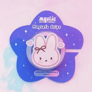 Cute Bunny MagSafe Phone Holder, Fun Bunny-Inspired Magnetic Phone Stand, Grip for Animal Lovers sticky mount