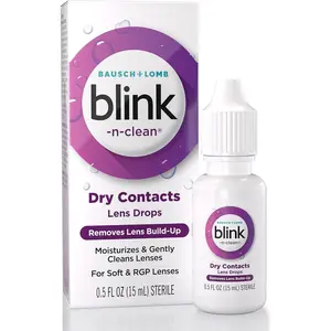 Blink-N-Clean Contact Lens Drop, Rewetting Drops for Soft & RGP Contact Lenses, Instantly Moisturizes, Removes Lens Build-Up, Cleans Lenses and Hydrates Eyes During Wear, 0.5 Fl Oz