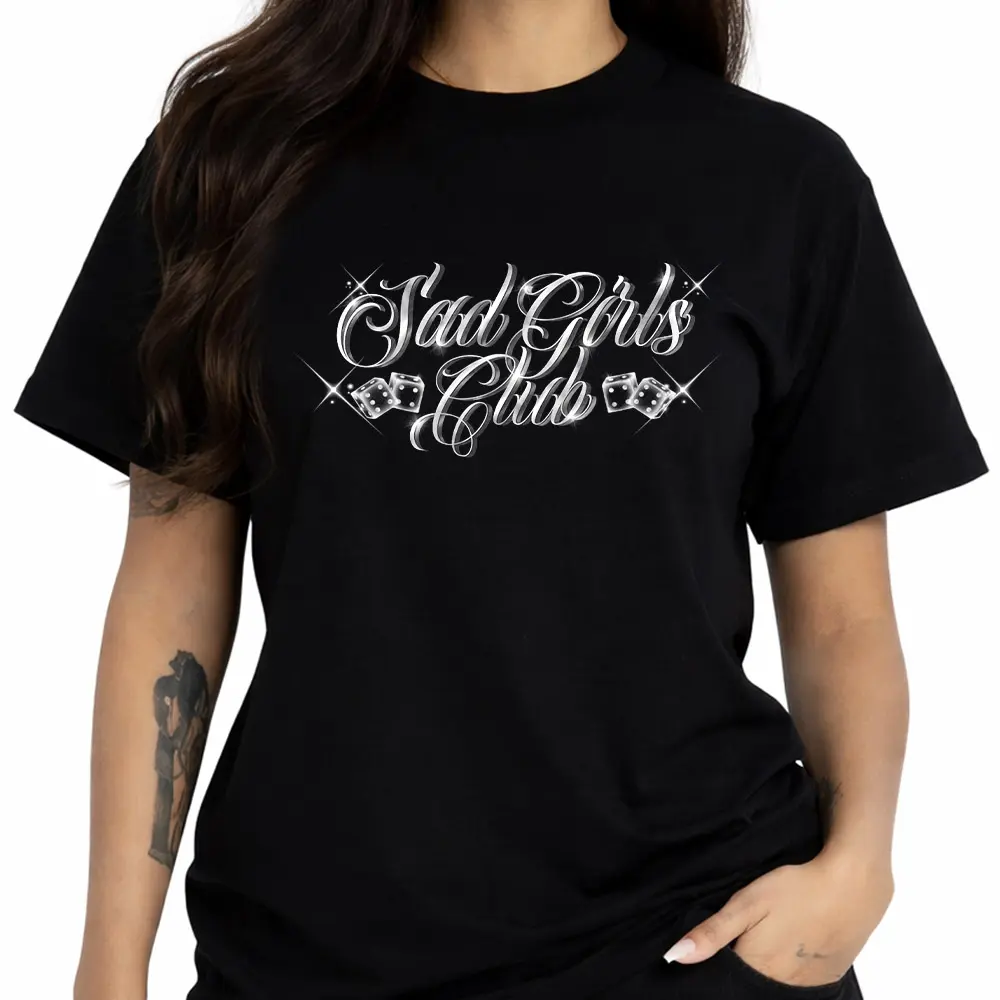 Sad Girl Club Chicano Clothes Chicana Style Lowrider Art Unisex Hoodie Medium Heavy Sweatshirt T Shirt for Men & Women Full Size S-5XL Menswear Top Streetwear 194A3