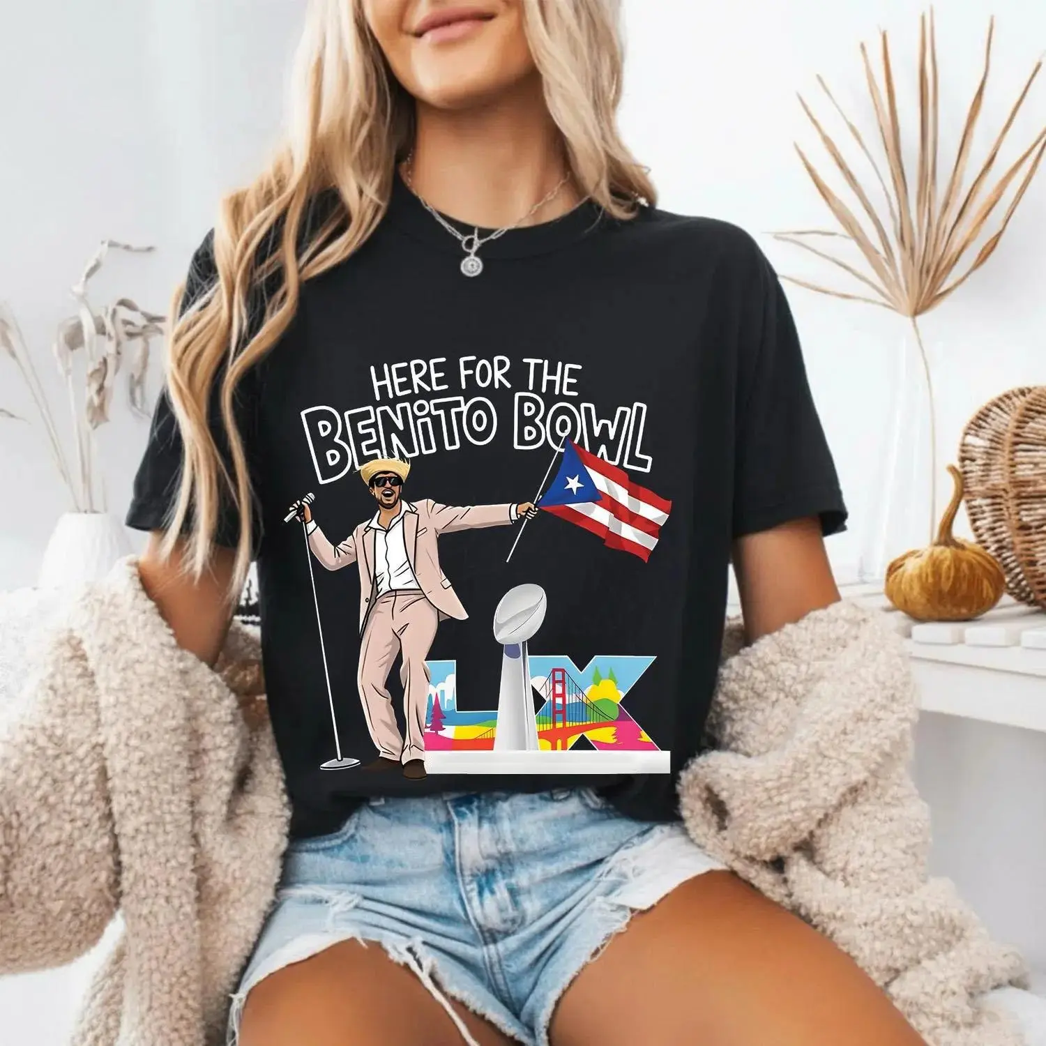 Graphic Tee B Bunny  T Shirt Bad Bunnie 2026 Tee, Benito Bowl Tee, Halftime Football 2026 Concert Crewneck, Latin Music Graphic T-Shirt, Bad Bunnie Merch