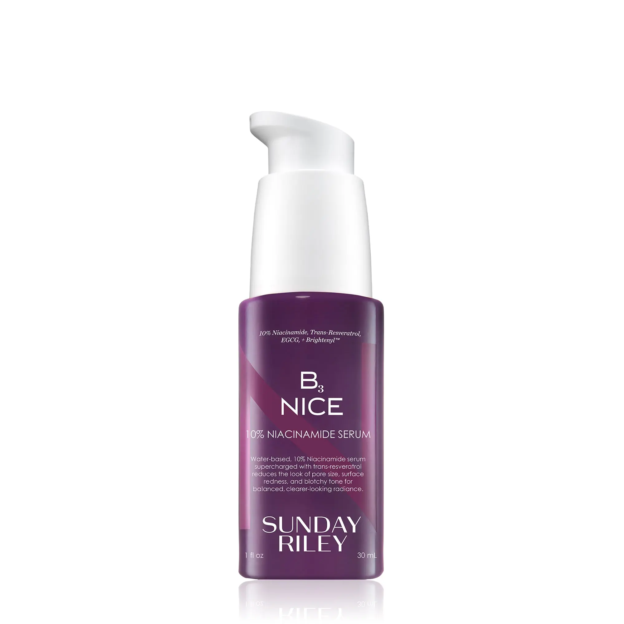 SUNDAY RILEY B3 Nice 10% Niacinamide Serum, Additive-Free Pore-Refining Treatment for Dark Spots & Redness, For All Skin Types, Additive-Free Serums & Essences, Radiant, Face Serum, Lightweight