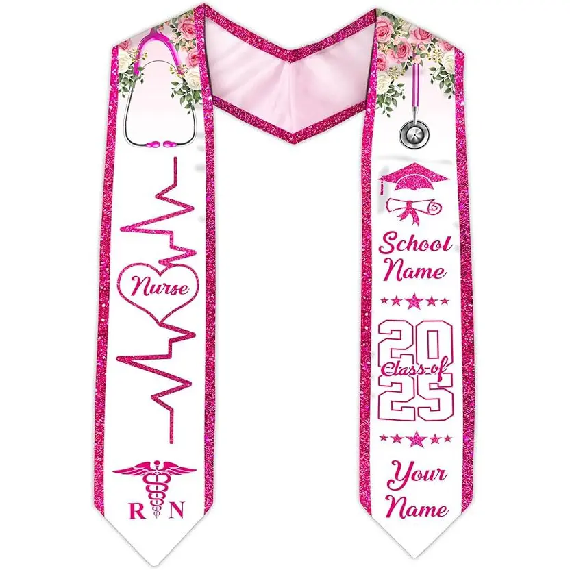 Personalized Nurse Graduation Sash Class Of 2025, Custom Major Graduation Stole Gifts for Nursing Student, Nursing Graduation Stole 2025