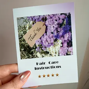 HUA Hair Care Instruction Cards for Wigs – Insert Card for Wig Packaging