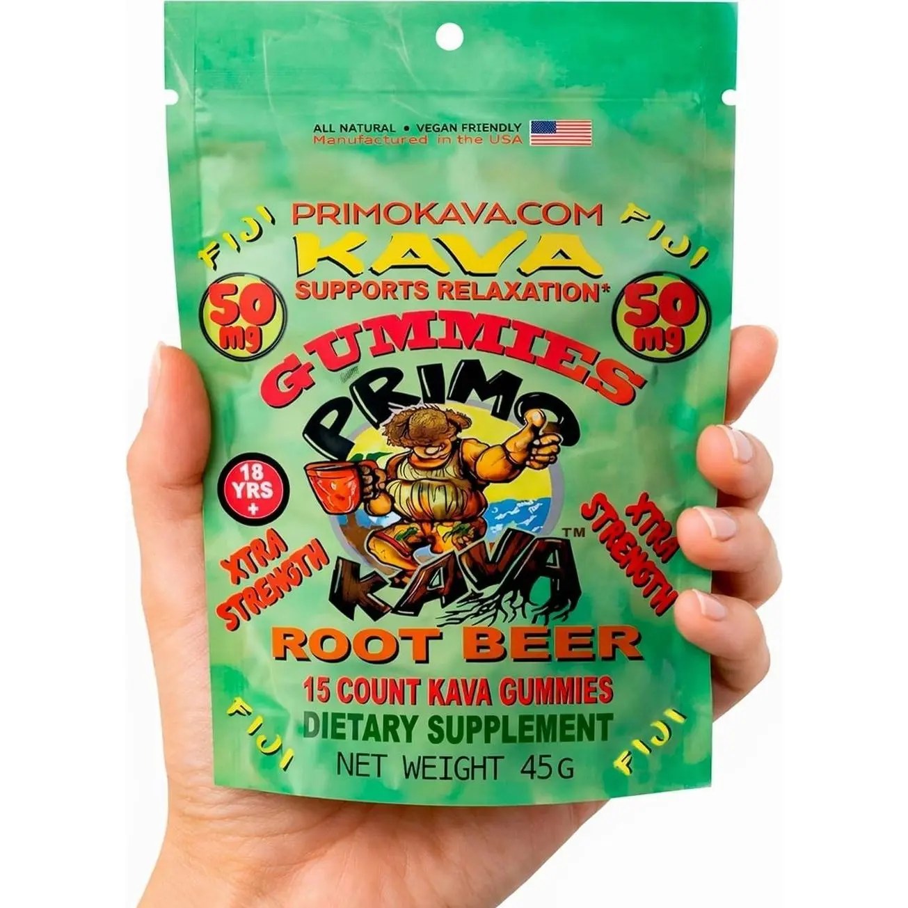 Kava Gummies 750mg – Strong Noble Kava with 750mg Kavalactones per Package for Calm & Relaxation – Alcohol-Free – Fast-Acting Fiji Kava Root Extract- Certified 3rd Party Testing – Root Beer Flavor