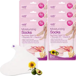 Epielle Moisturizing Foot Mask 6 Pairs, Soften with Sunflower Seed Oil & Vitamin E, Deep Moisturizing Socks for Dry, Cracked Feet, Self Care Gifts for Women, Spa Kit, Stocking Stuffers