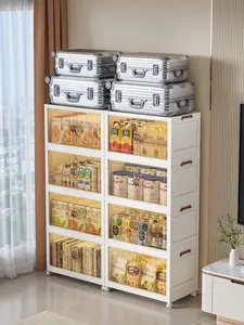 Foldable Multilayer Door stuffy ike a snack Storage Box with Lid 4-5 Layers Holders with Wheels for Kitchen Bedroom Bathroom Stackable space-saving Organizer Rolling Living Room Shoe Cabinet Footwear Organization Fridge Collapsible Bins school season cap