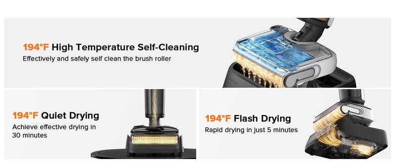 Roborock F25 LT Wet Dry Vacuum Cleaner and Mop (F25 Series), 194°F High temperature Self Cleaning & Hot Air Flash Drying,  20000Pa Cordless Vacuum Mop Combo, 180° Lie-Flat Hard  Floor Cleaner, Edge to Edge Cleaning #GiftedInLove