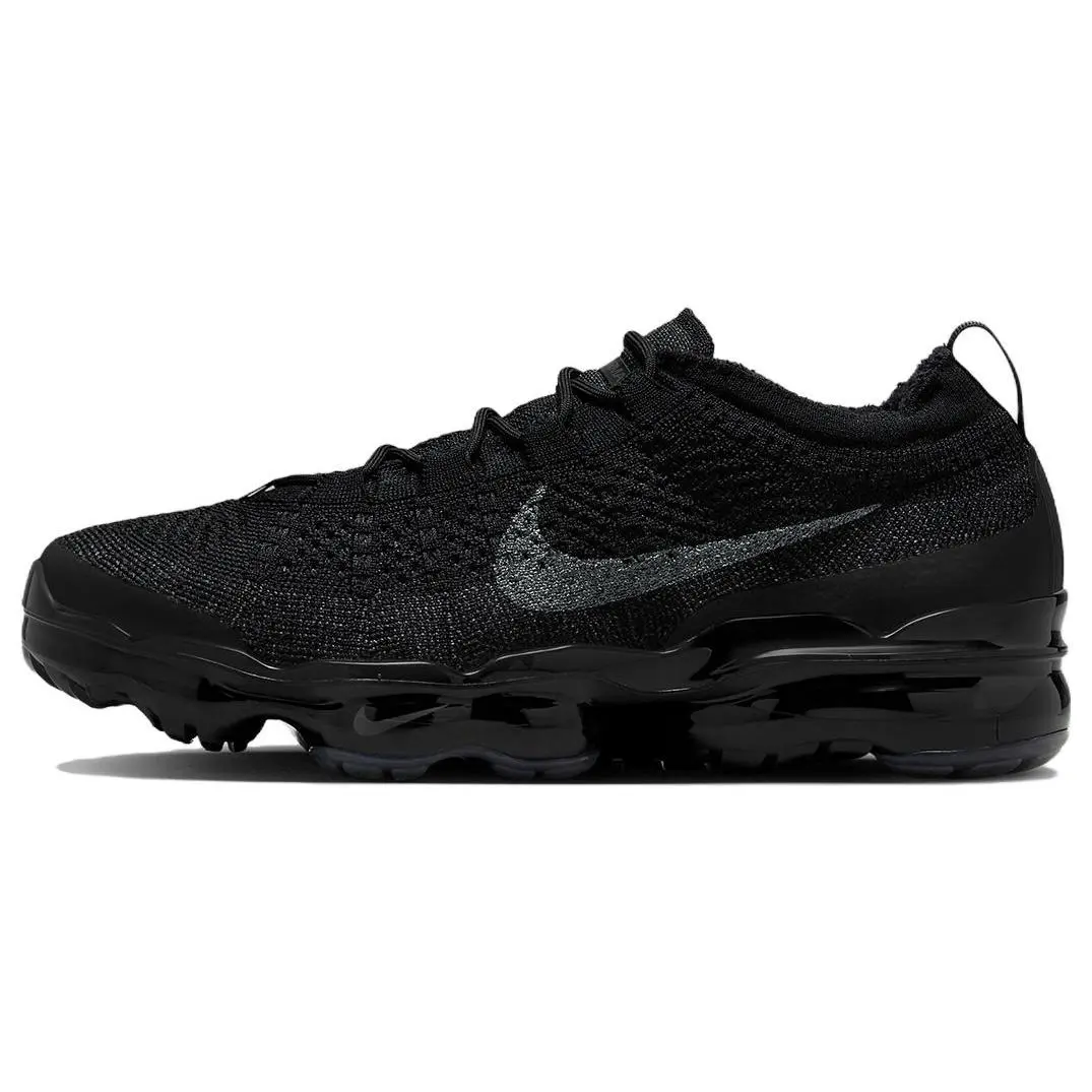 Nike Air VaporMax 2023 Flyknit Triple Black Stylish Breathable Low Top Commuter Running Shoes Men's DV1678-003
