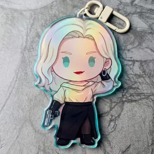 3 vers Resident Evil Character Acrylic Keychain, Leon & Grace Video Game Display Bagcharm