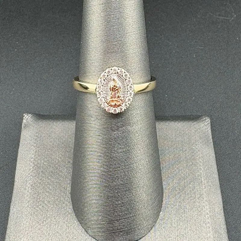 Gold 14k ring size 7 Virgin Mary design for everyday wear