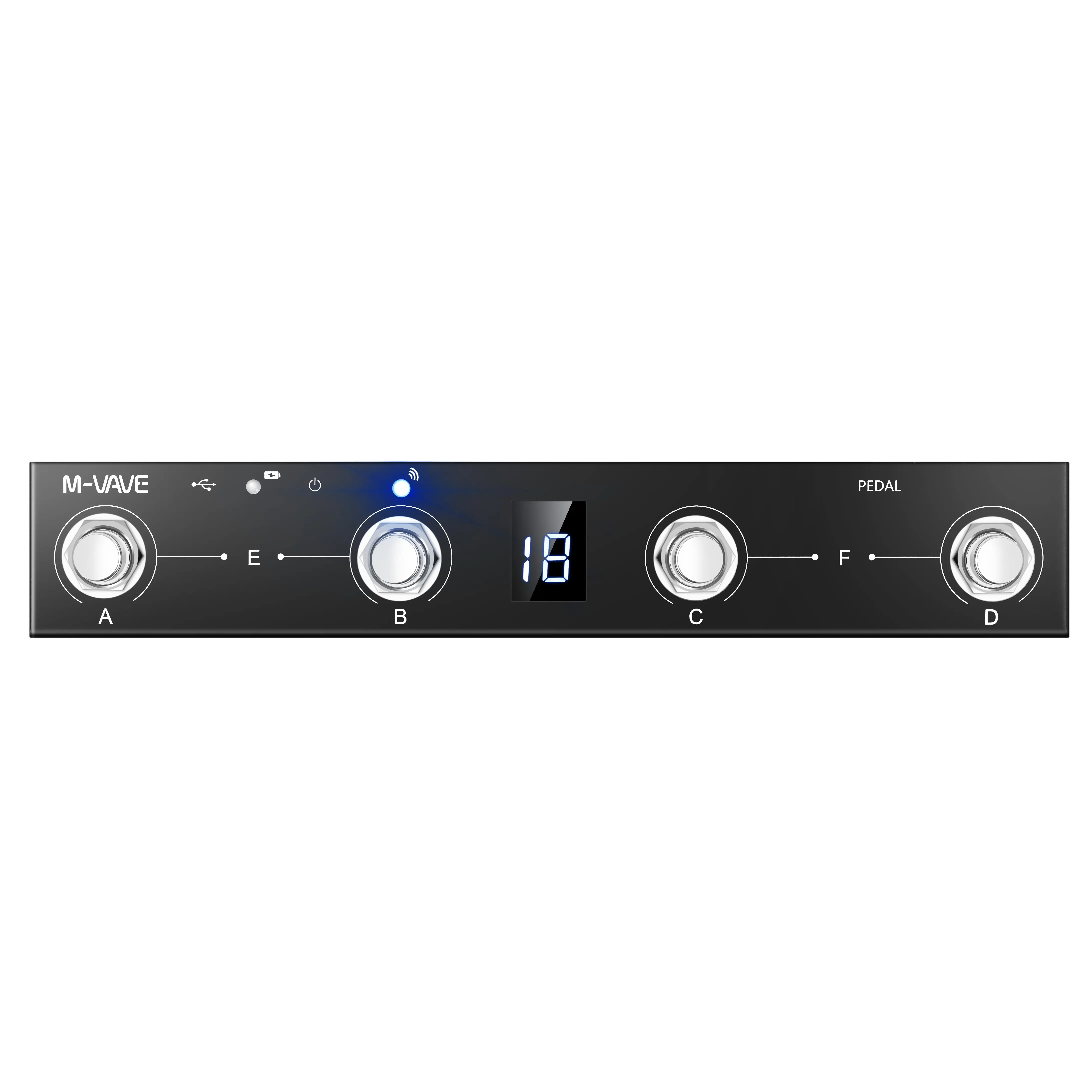 Wireless MIDI Controller Programmable BT Rechargeable 4 Foot Switch App Control