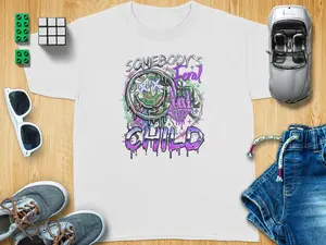 Edgy Cyberpunk Skull Hand Somebody's Feral Child T-Shirt