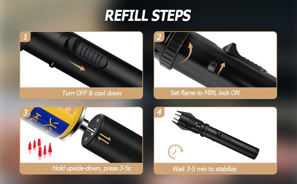 Butane Lighters Adjustable Jet Flame Torch Lighters Windproof 8" Portable Lighter Candle Campfires BBQs Kitchen (Butane Not Included) Black Decor Gift Lightweight Metal