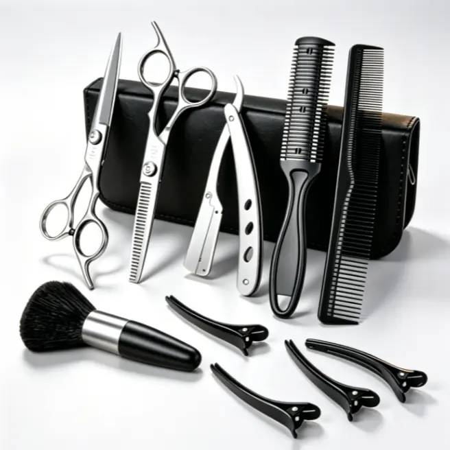 LQT Professional Manual Barber Haircut Kit - Complete Haircutting Set with Cutting Shears, Thinning Shears, and Multiple Tools for Barbers, Haircare Essentials