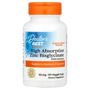 Doctor's Best High Absorption Zinc Bisglycinate, 50 mg, 90 Veggie Caps Doctor's Best High Absorption Zinc Bisglycinate, 50 mg, 90 Veggie Caps