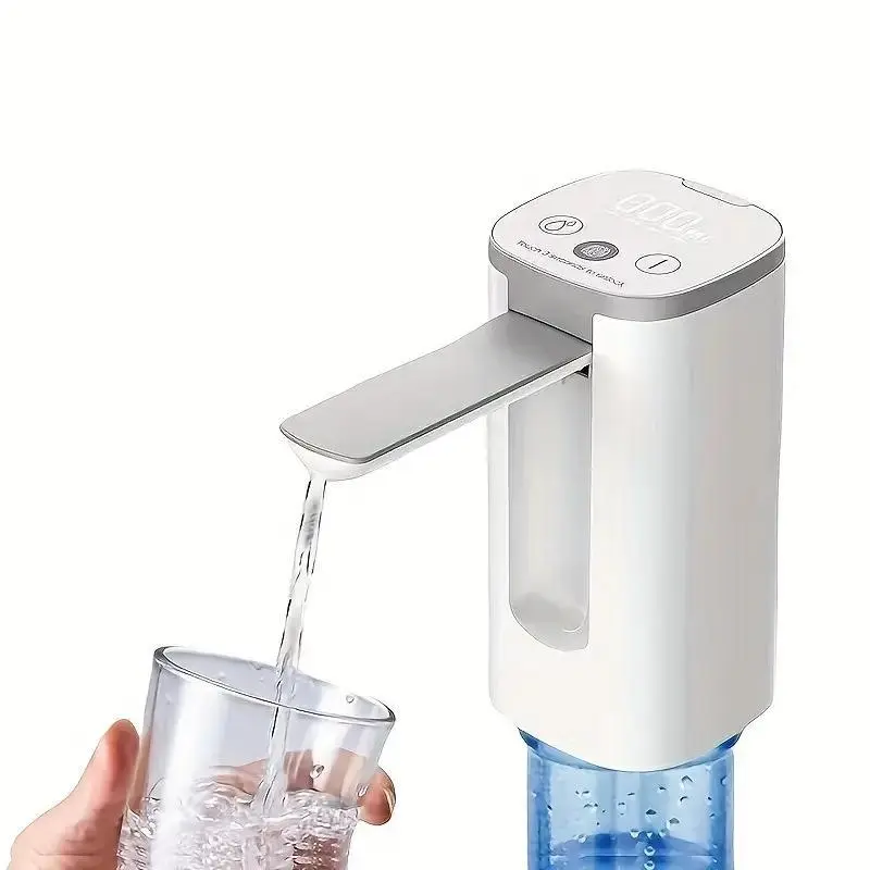 1pc Rechargeable Water Dispenser Pump - Portable Smart Electric Countertop Appliance, Digital Display & Control, Built-in Li-ion Battery, 3-5 gal Universal Fit Jug, for Home/Office Outdoor Use, 3-5 Gallon