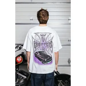 West Coast Choppers Men's Purple Hue Cropped T-Shirt - Multicolor
