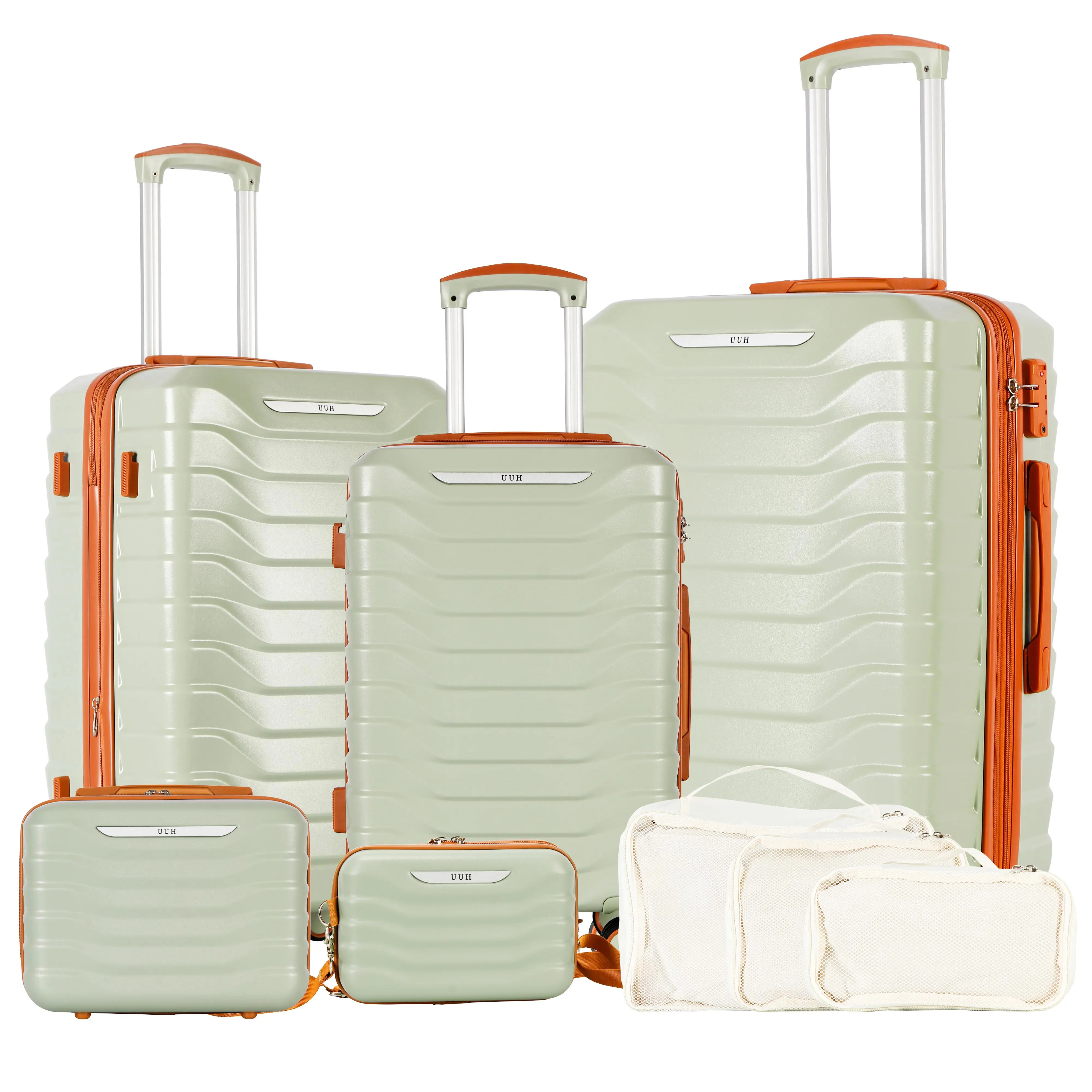 UUH Lightweight Hardshell Luggage Set, 7-9 Piece Modern Expandable Travel Suitcases with TSA Lock & Waterproof Layer, 360-Degree Spinner Wheels, Travel Bag Set, Carry Luggage