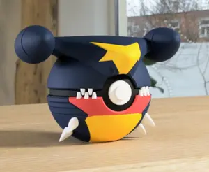 Garchomp–Inspired 3D Printed Poké Ball – Dragon-Type Display Collectible