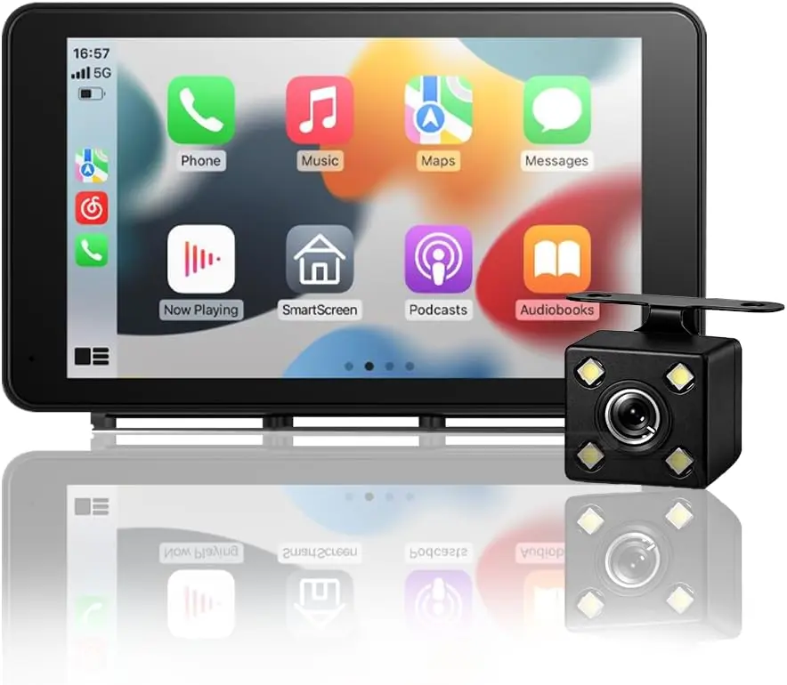 AutoSky Wireless CarPlay & Backup Camera Adapter - Add CarPlay or Android Auto to Any Car via Car Display Screen
