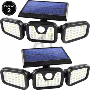2 Pack Solar Motion Sensor Lights Outdoor IP65 Waterproof Security Lights with LED Solar Powered Wall Lights for Garden Pathway Security Lighting