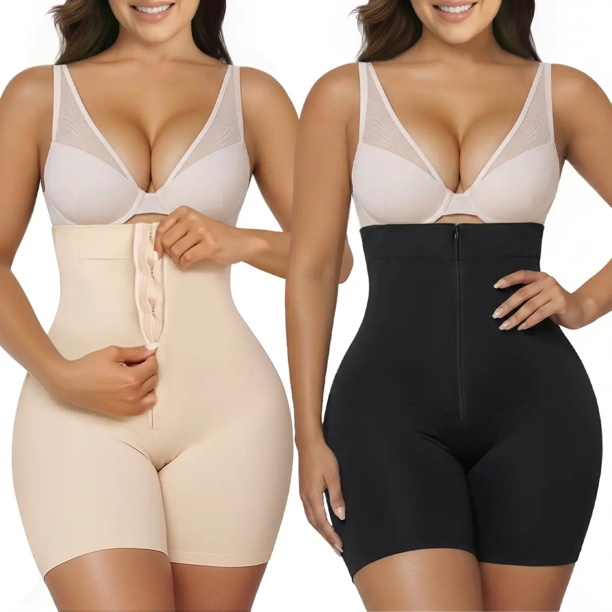 H-Waisted-Black＋Beige-L
