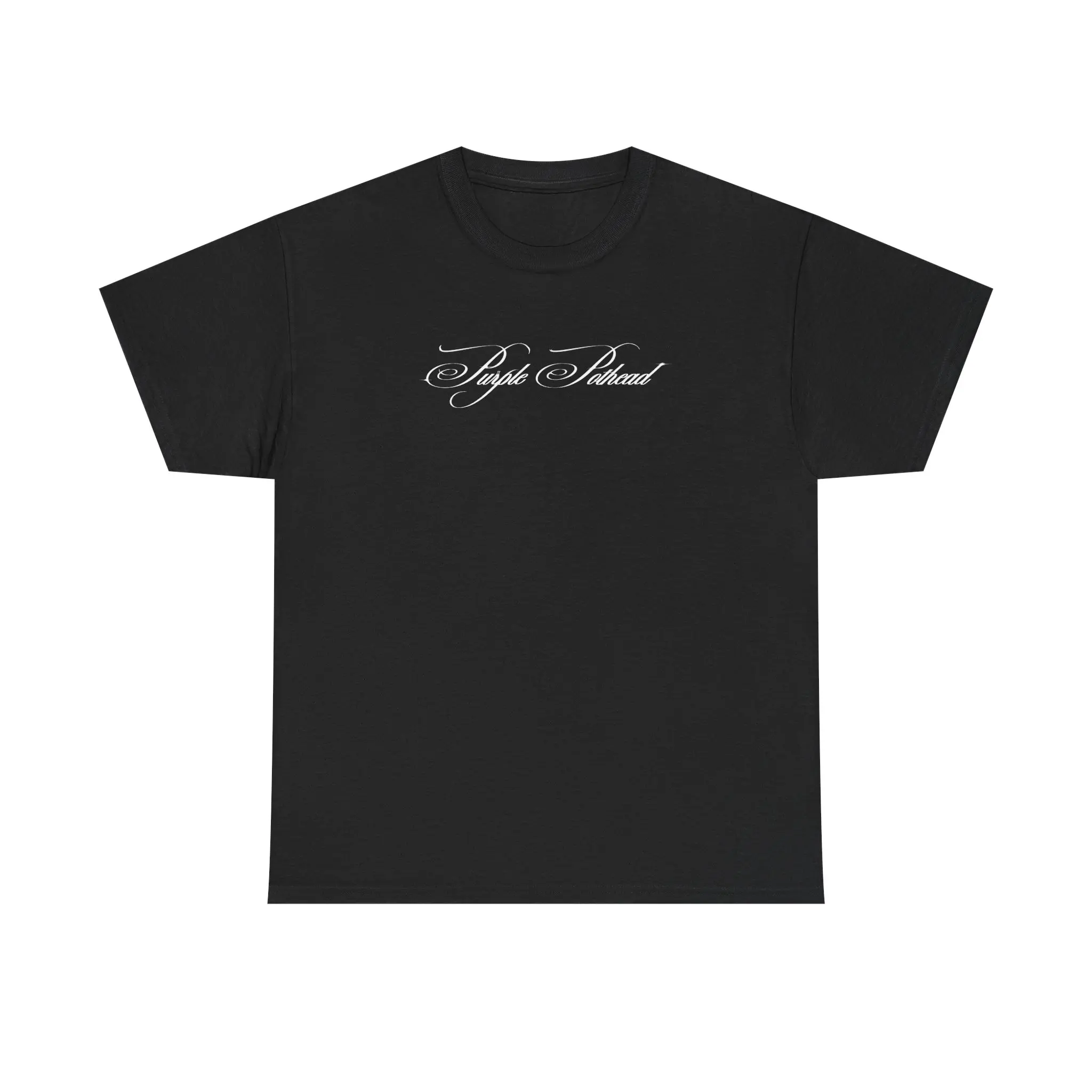 Purple P*thead | Black Script T-Shirt, Minimal Calligraphy Design