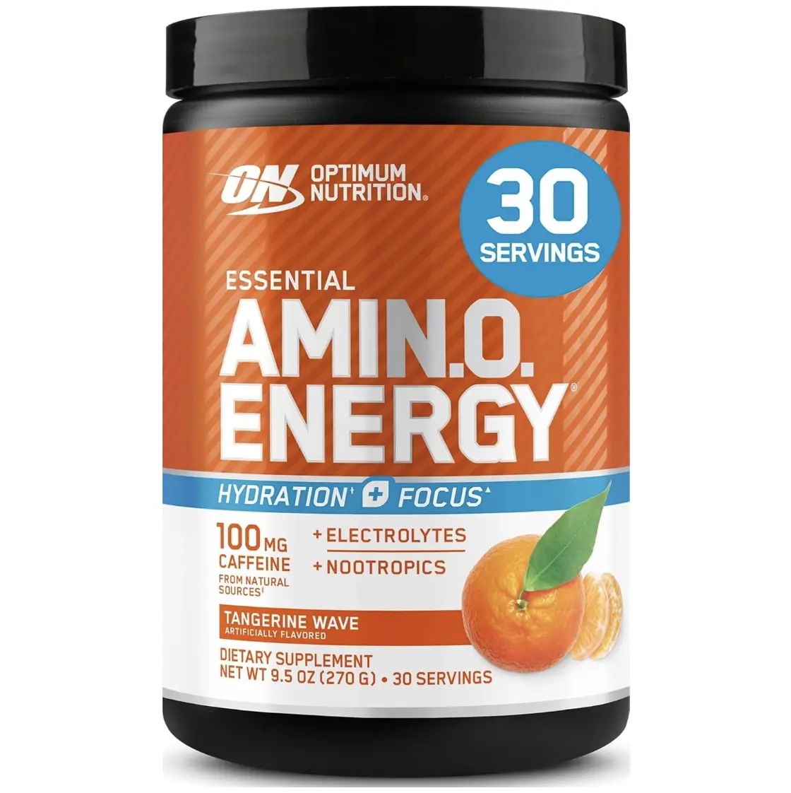 Optimum Nutrition Amino Energy Powder Plus Hydration, with BCAA, Electrolytes, and Caffeine, Tangerine Wave, 30 Servings (Packaging May Vary) | Contains... Energy Variety Pack Powder Sticks