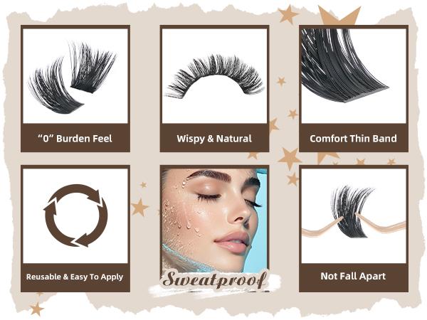 Mega Volumized Collection l JMS&JMS 200D,Party Queen,Spiky 70D Kit,Dramatic Soft Thick Volume Individual Clusters,D-Curl, DIY Eyelashes Extension,Waterproof Sleep proof,Week Long Lasting,Salon Full Fake Lashes, Makeup Cosmetic Lash Stacking Vacation Lash