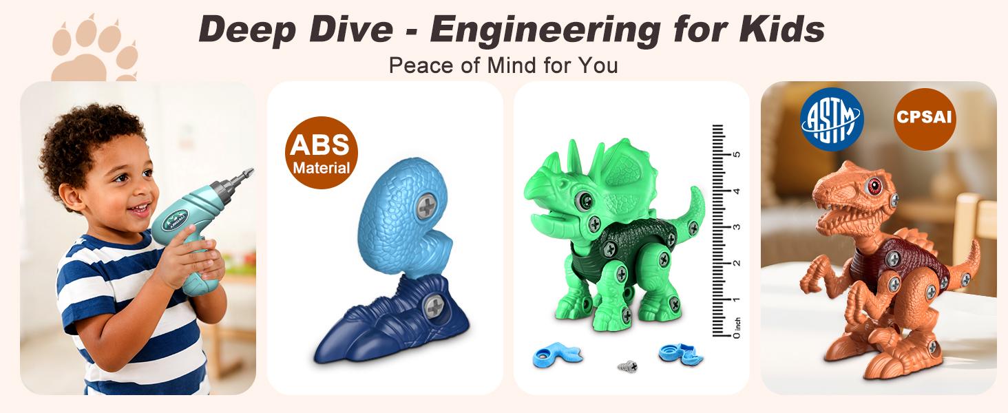 Laradola 3P Dinosaurs STEM Toy Kit with Electric Drill Gift for Kids Take Apart & Assemble Dinos Action Figures Playset Educational Animal Toys Christmas Birthday Party Gift for Boys & Girls Laradola 3P Dinosaurs STEM Toy Kit with Electric Drill Gift for Kids Take Apart & Assemble Dinos Action Figures Playset Educational Animal Toys Christmas Birthday Party Gift for Boys & Girls