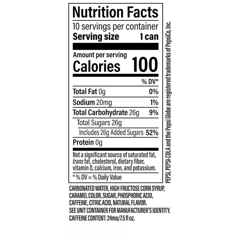 Pepsi Soda, 7.5 Ounce Mini Cans, (10 Pack) (Packaging May Vary)