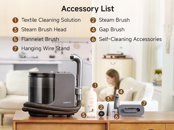 Uwant Steam Portable Carpet Cleaner , 18Kpa Powerful  Spot Cleaner Machine, Upholstery & Sofa Cleaner for Home，Car and Auto Detailer，Pet Stain Remover，Steam Vacuum