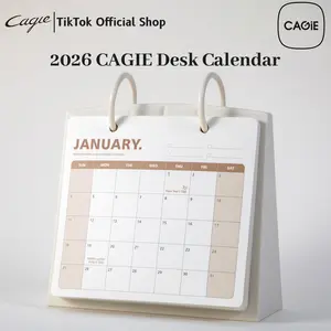CAGIE 2026 Removable & Reusable Desk Calendar with Monthly Quotes & Goals 365 Days Motivation Eco-Friendly Planner for Self-care Sturdy Plastic Base & Clear Protective Film