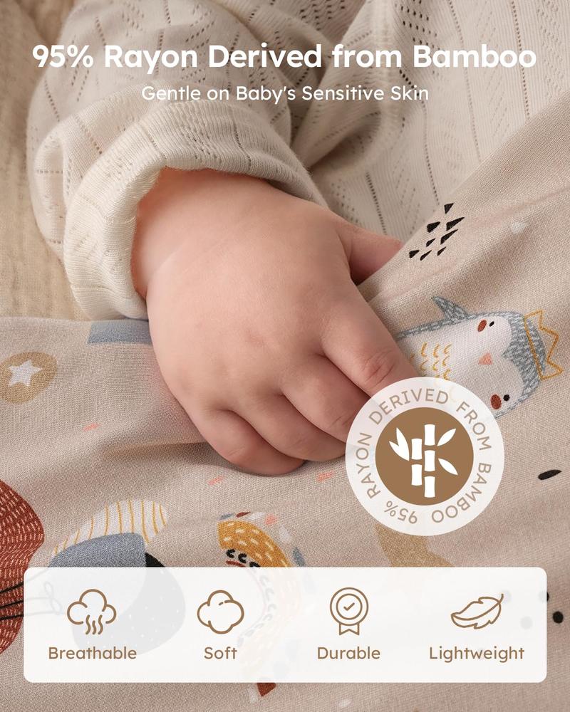 Yoofoss Bamboo Baby Newborn Sleep Sack Wearable Blanket, Cotton Infant Toddler Sleeping Bag 2-Way Zipper Supersoft Quilted Sleepbag Comfort TOG 1.0  Mother's Day Gifts