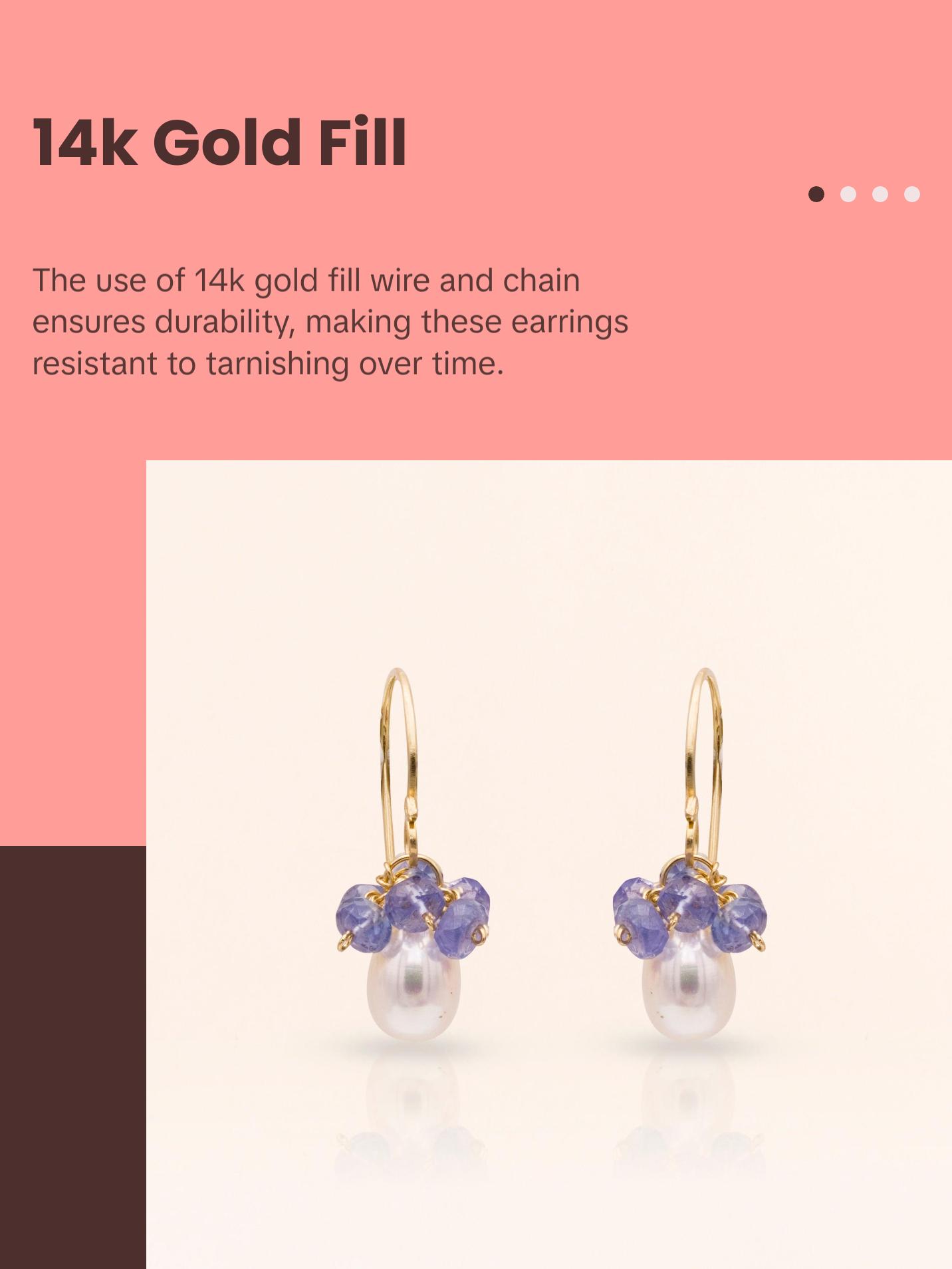 Pearl Earrings with Gemstone Cluster