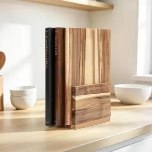 Summervibes WELSTEEPSE Premium Handcrafted Acacia Wood Book-Style Cutting Board, Stylish Space-Saving Vertical Chopping Surface, Kitchen Essential, Unique Luxury Housewarming Gift for Elegant Home Decor