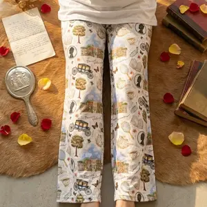 Bridgerton Pajamas Trousers, Long Pants With Romance Anthony Bidgerton, Daphne Simon Colin, Featherington Stickers On, Lady Whistledown Sleepwear, Gift for Romance Movie Lovers