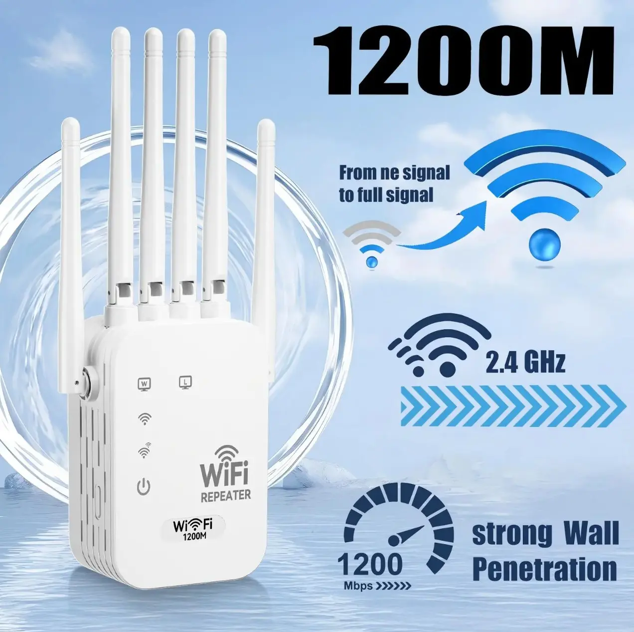 WiFi Extender 2026 6-Antenna Strong Signal, 1200Mbps Dual Band (2.4GHz) Booster, Wide Signal Coverage,Wireless Remote Amplifier, Ideal for Home Studios, Remote Workspaces, computer,Deals For You Days,back to school,back to school haul