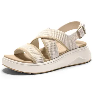 Vilanva Women’s Platform Walking Sandals Lightweight Breathable Flyknit Sport Sandals Comfortable for Summer Outfits