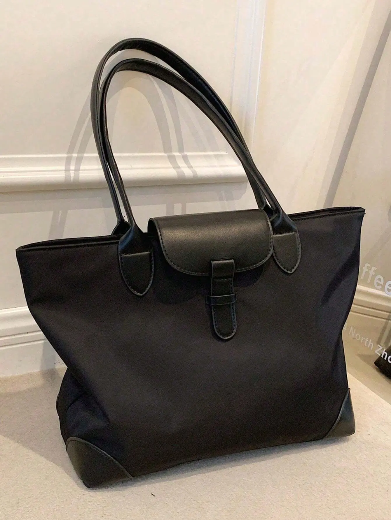 Women's Large Capacity Nylon Canvas Tote Bag, Lightweight Commuter Shoulder Handbag, Spacious Everyday Carryall