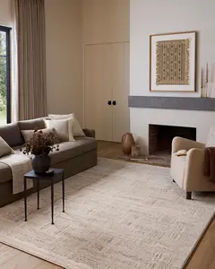 Loloi Amber Lewis Monty Collection MOT-01 Ivory,Taupe 2'-7" x 4', .50" Pile Height, Area Rug Ivory , Taupe 2'7" x 4' (Rectangular)