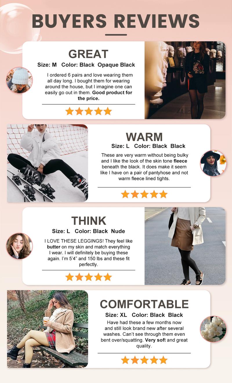 SHOWITTY Fleece Lined Tights For Women Fake Translucent Pantyhose High Waisted Thermal Leggings Ladies Stretch Sheer Thick Winter Warm Stocking Womenswear Fits Stretchy Soft