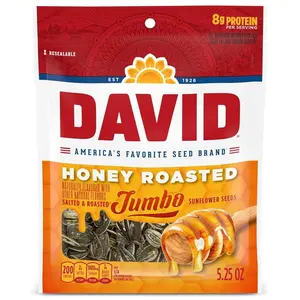 DAVID Jumbo Sunflower Seeds, Honey Roasted Flavor, Easter Basket Stuffer for Baseball Players, 5.25 oz.