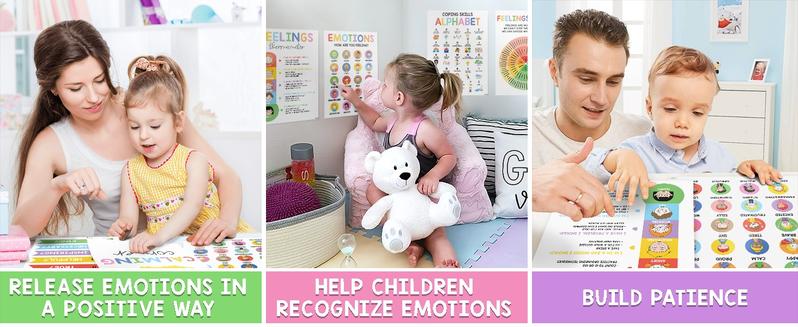 12Pcs 10x14 ESL Calming Posters for Kids - Emotions Chart & Zones of Regulation, Calm Down Corner Supplies, SEL Visual Learning Tools for Emotional Intelligence, Classroom Therapy & Counselor Office Decor,Counselor Office Educational Supplies