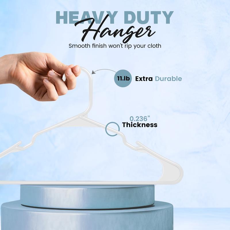 Utopia Home 50-Pack Space-Saving Plastic Hangers with Shoulder Hooks Durable & Versatile for Clothes Storage Hanging Organiser