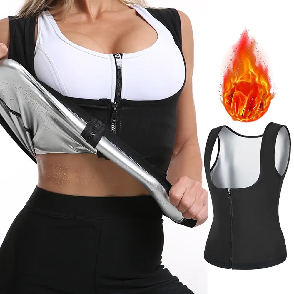 Women Sauna Suits Shaper Vest Hot Thermo Sweat Tank Tops Slimming Vest Waist Trainer Gym Fitness Workout Compression Corsets Shapewear Womenswear Athletic Sports Clothing Athletic Apparel